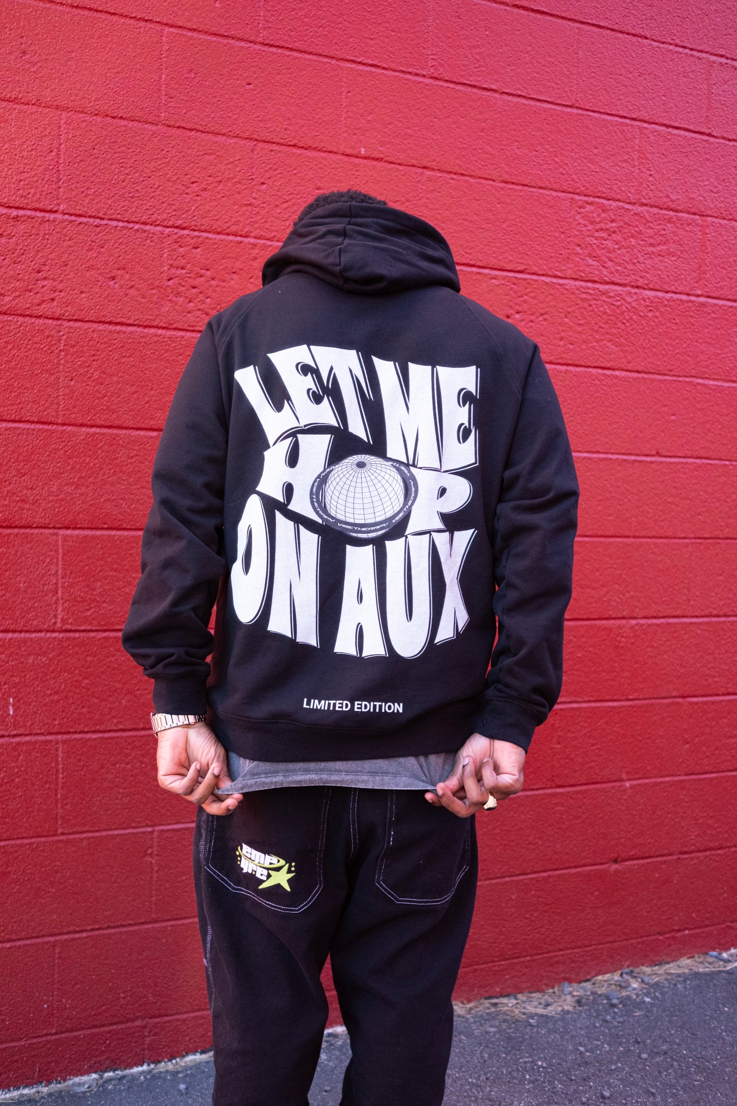 Limited Edition "Let Me Hop On Aux" Black Oversized Hoodie