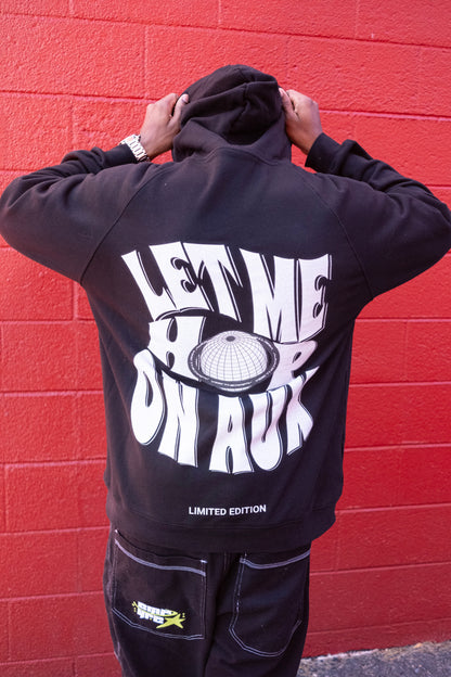 Limited Edition "Let Me Hop On Aux" Black Oversized Hoodie