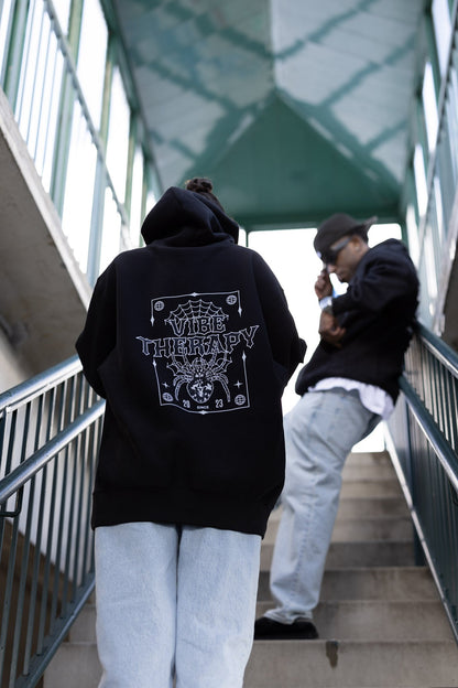 Oversized Fleece 'Spider' Graphic Hoodie