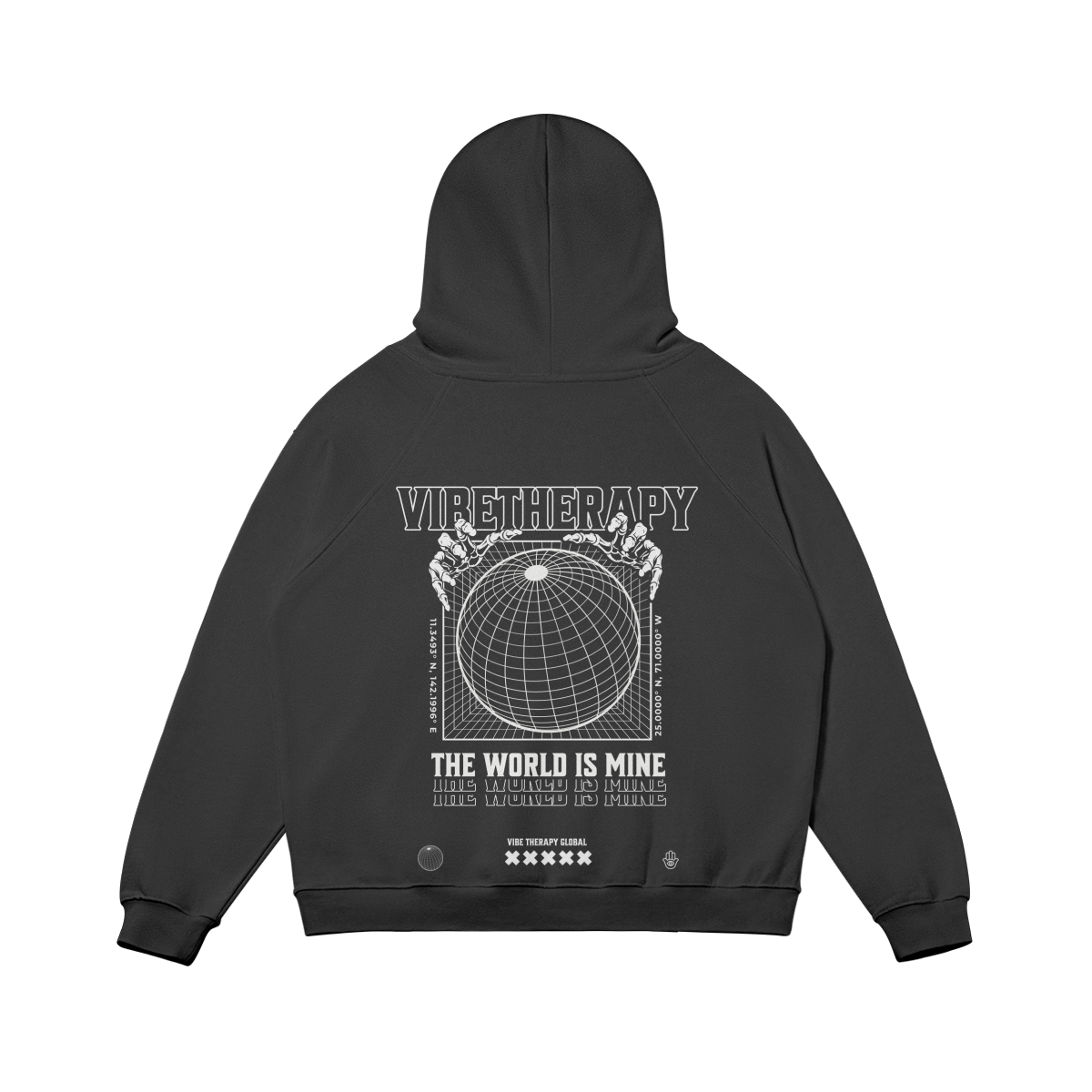 Oversized Fleece 'World' Graphic Hoodie