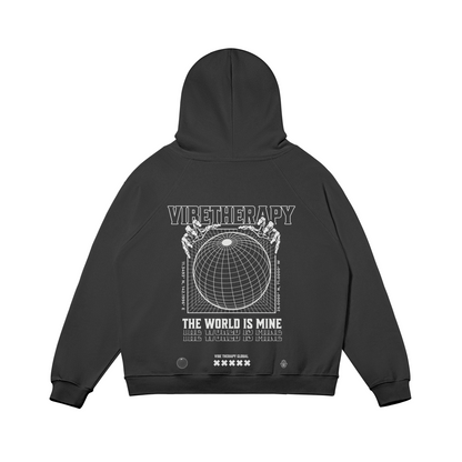 Oversized Fleece 'World' Graphic Hoodie