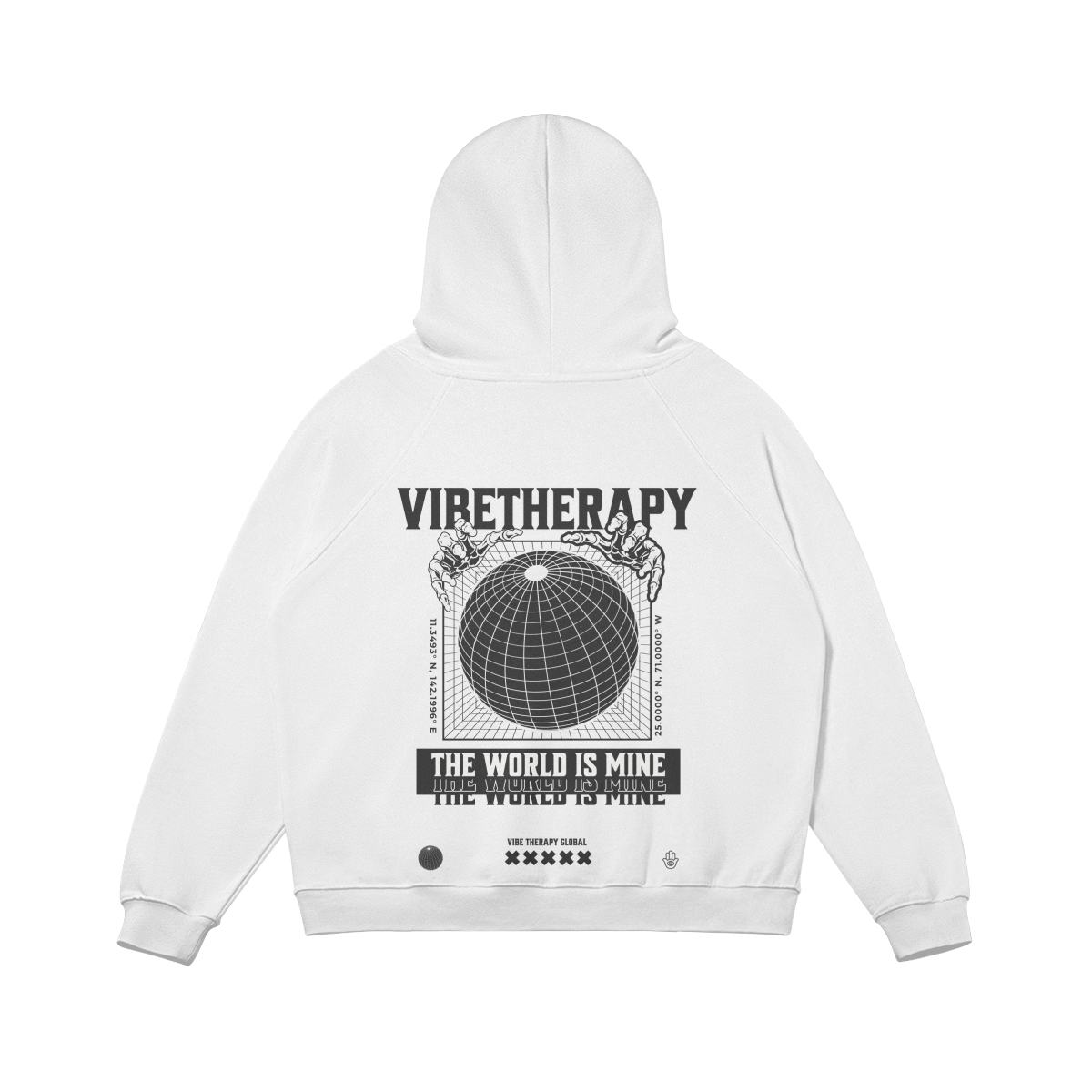 Oversized Fleece 'World' Graphic Hoodie