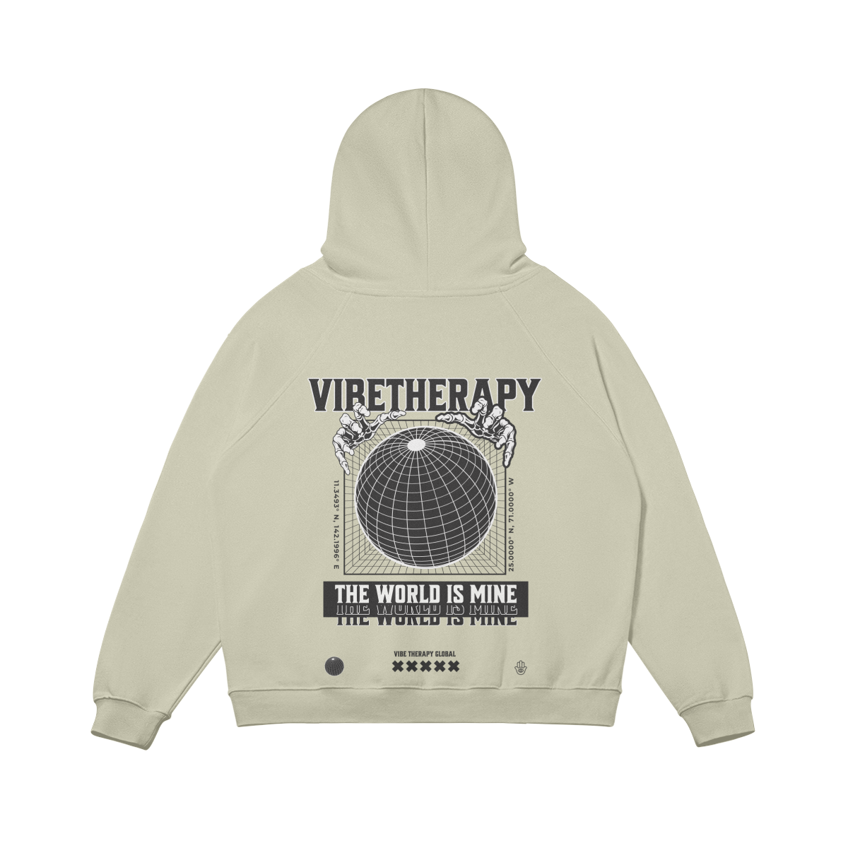 Oversized Fleece 'World' Graphic Hoodie