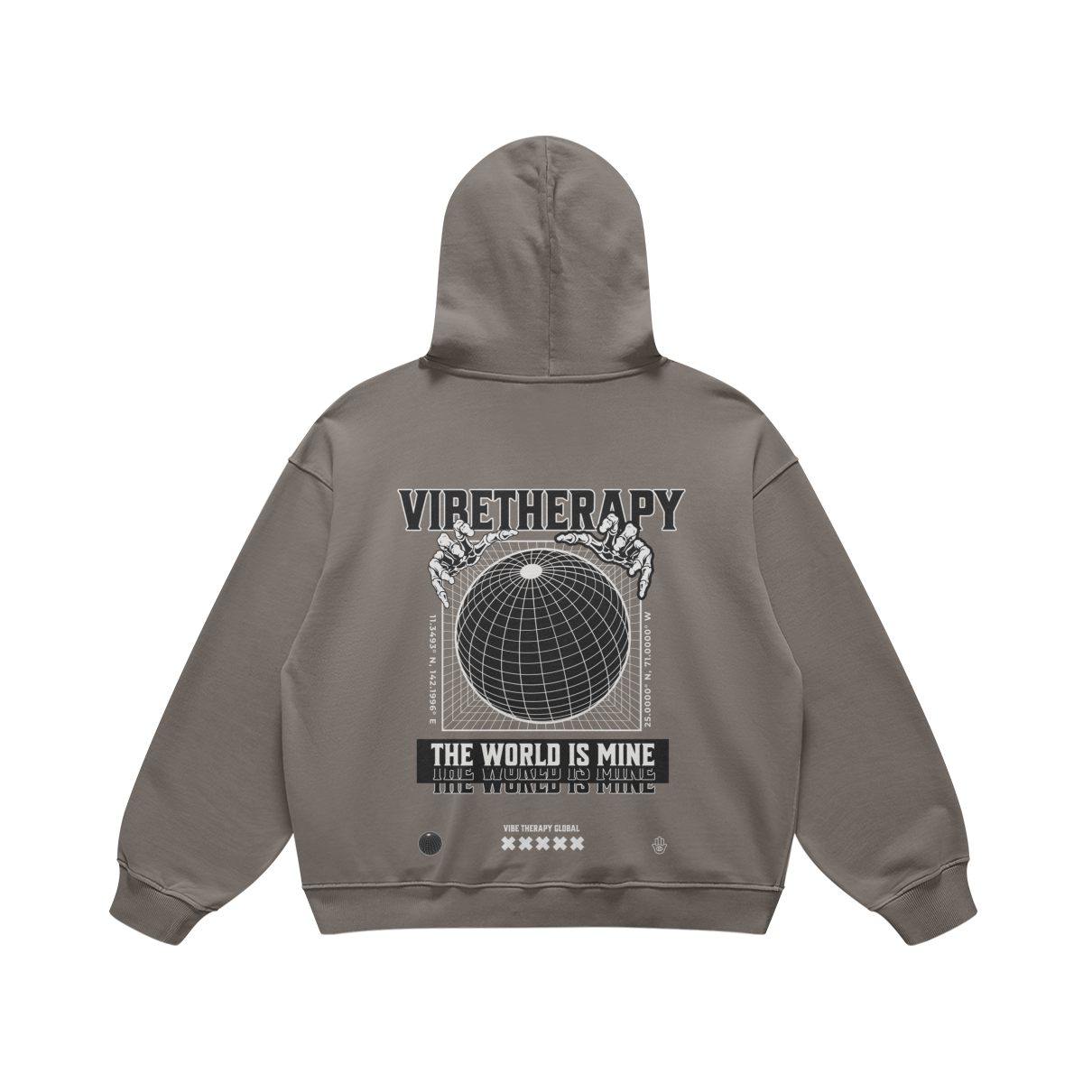 Oversized Heavyweight 'World' Graphic Hoodie