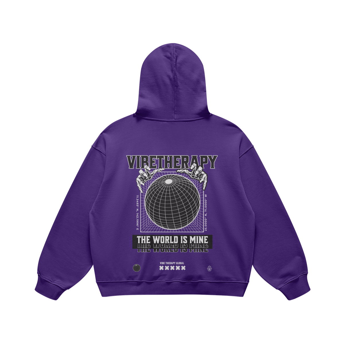 Oversized Heavyweight 'World' Graphic Hoodie