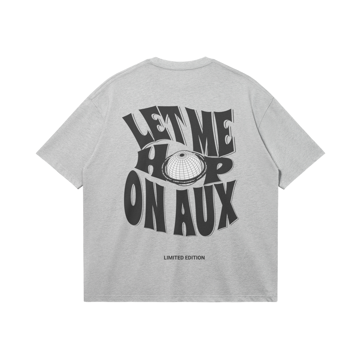 "Let Me Hop On Aux" Heather Grey Boxy Graphic Tee